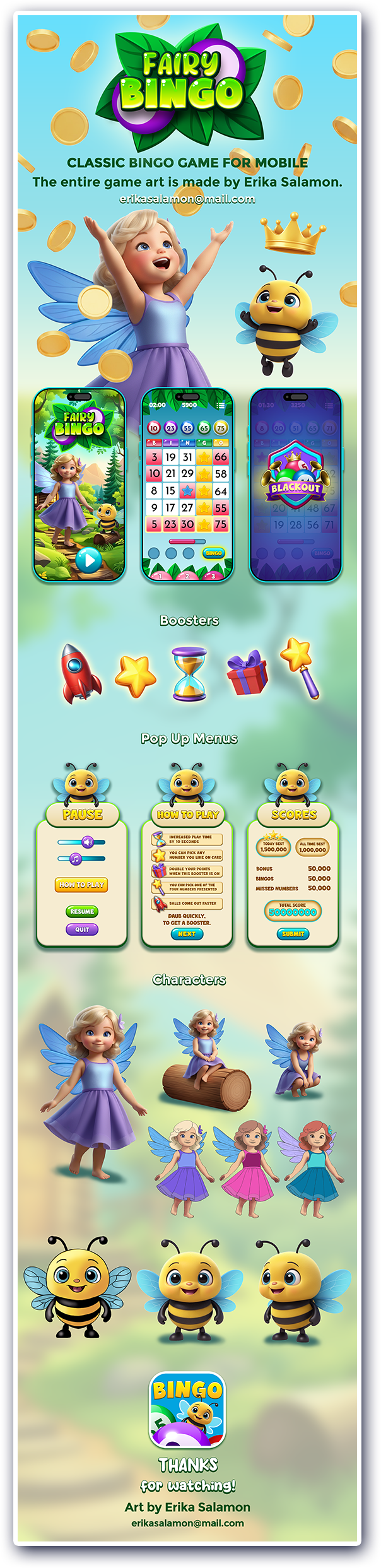 Game character design showcase by Erika Salamon